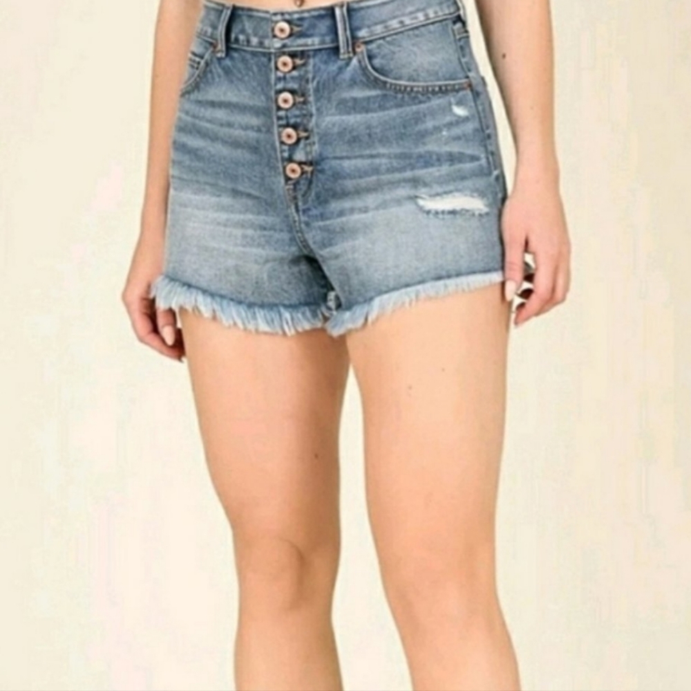 REWASH Super High Rise Vintage Reunion High Waisted Denim Shorts